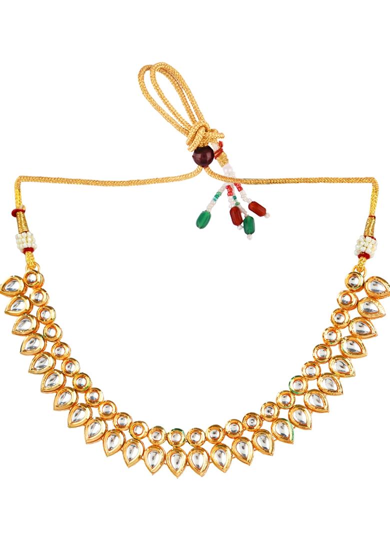 Gold Kundan Studded Necklace Set