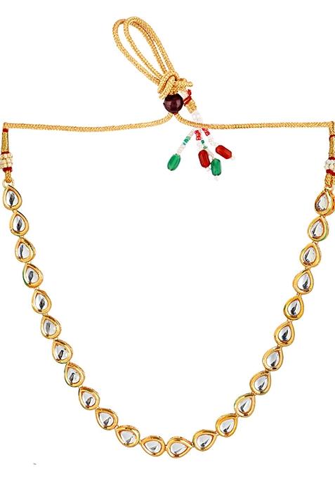 Gold Kundan Studded Necklace Set