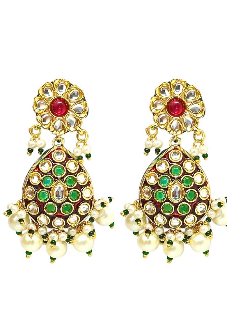 Gold Kundan Studded Necklace Set