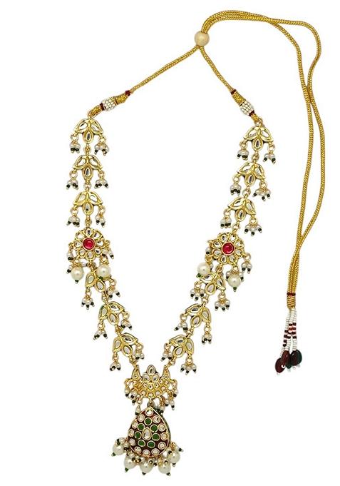 Gold Kundan Studded Necklace Set