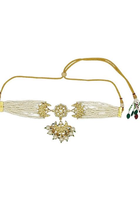 Gold Kundan Studded Necklace Set