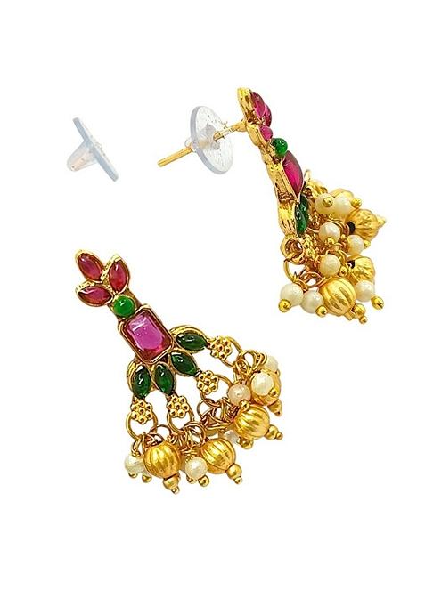 Gold Floral Design Necklace Set