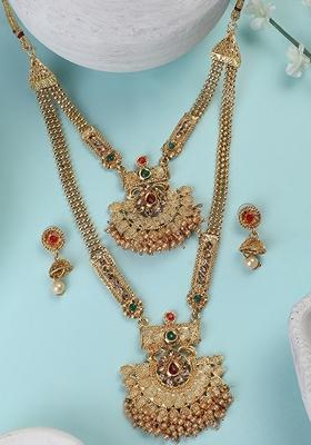 Gold Cubic Zirconia Necklace Set