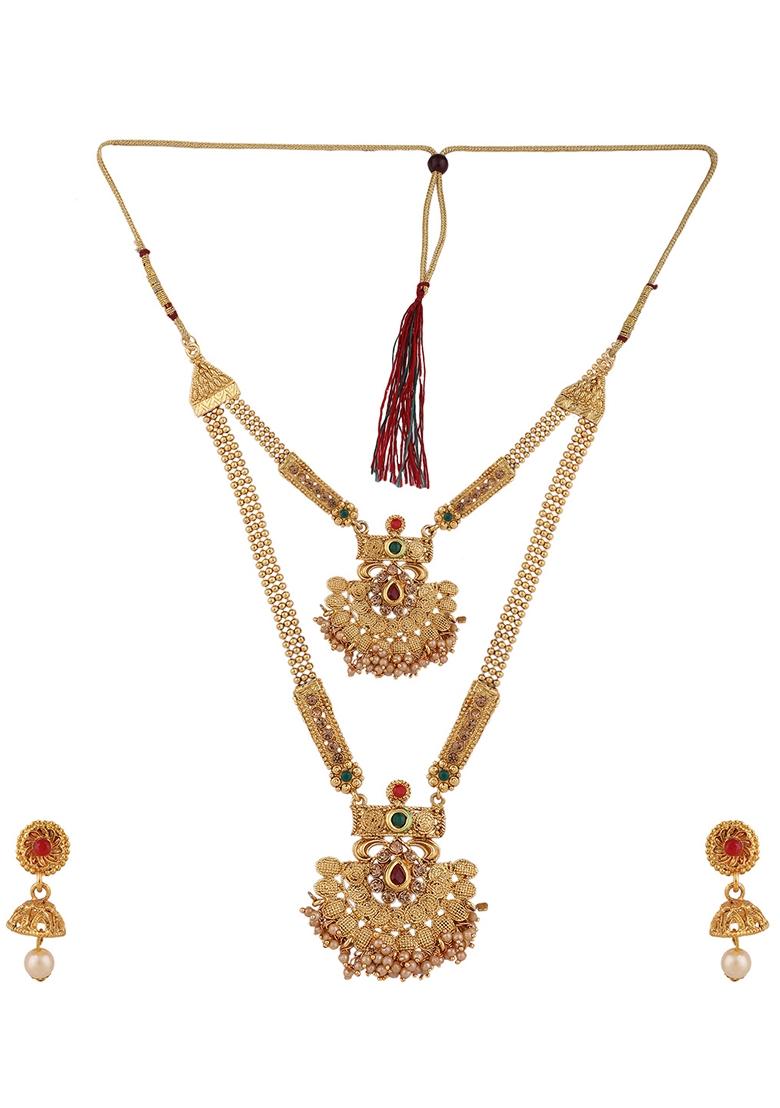 Gold Cubic Zirconia Necklace Set
