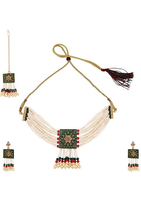 Green Cubic Zirconia Necklace Set