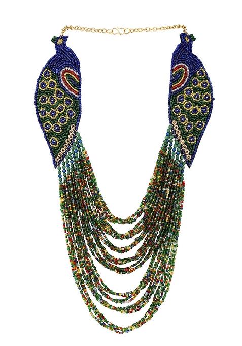 Green Bead Necklace Set