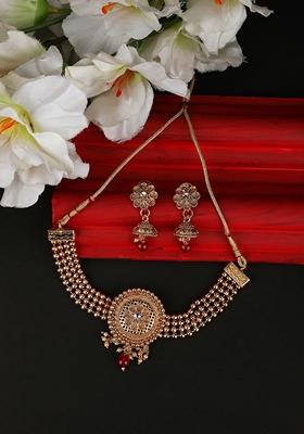 Gold Cubic Zirconia Necklace Set