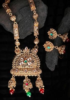 Gold Cubic Zirconia Necklace Set