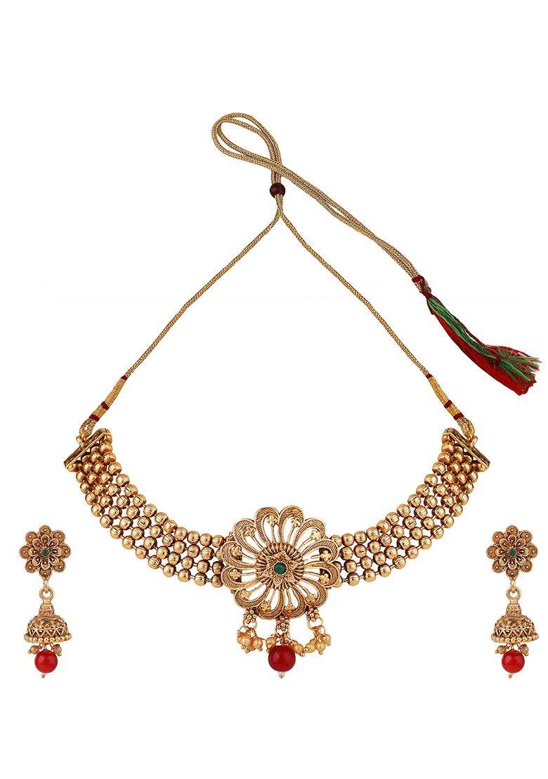 Gold Cubic Zirconia Necklace Set