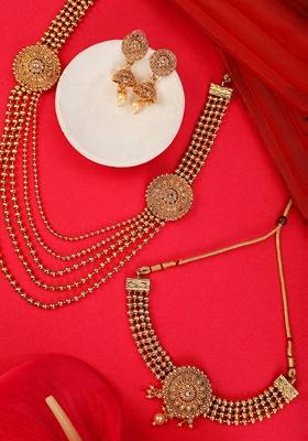 Gold Cubic Zirconia Necklace Set