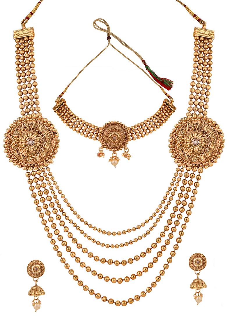Gold Cubic Zirconia Necklace Set