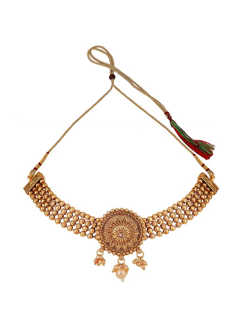 Gold Cubic Zirconia Necklace Set