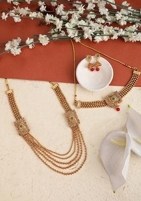Gold Cubic Zirconia Necklace Set