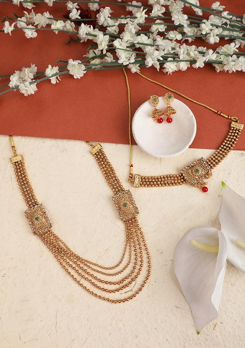 Gold Cubic Zirconia Necklace Set
