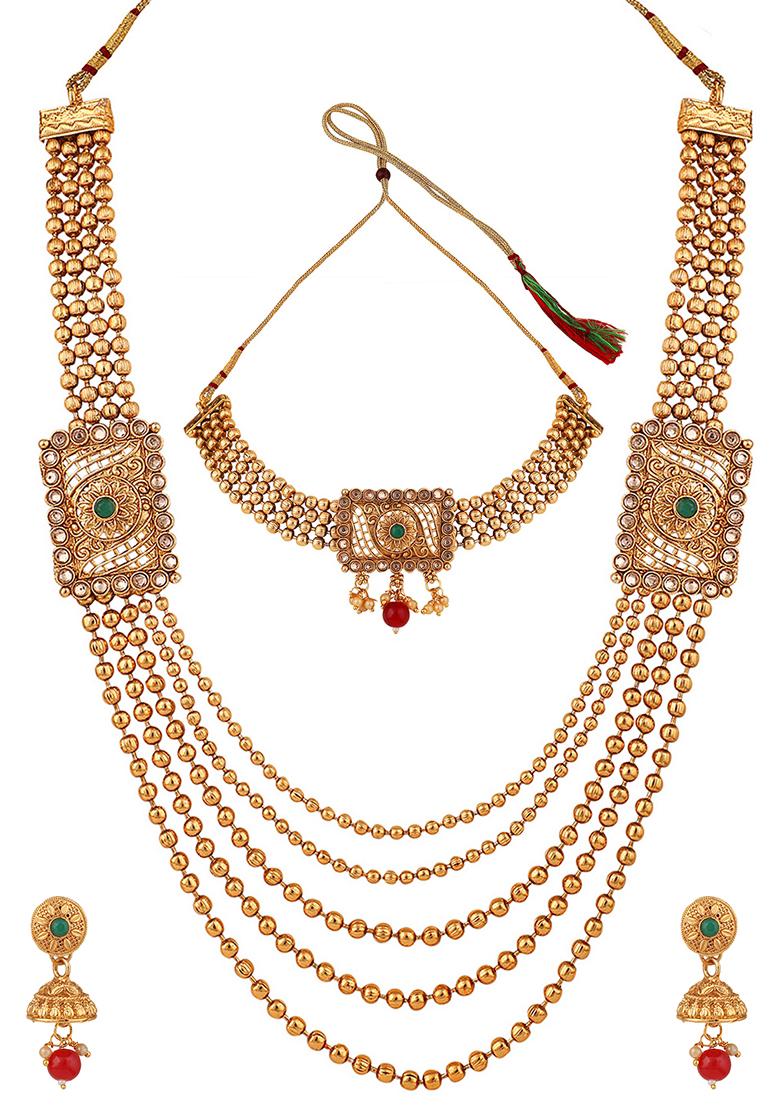 Gold Cubic Zirconia Necklace Set