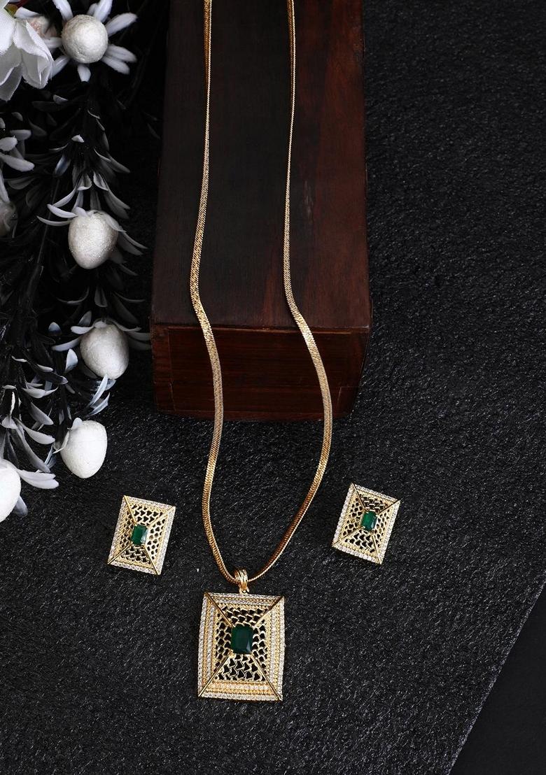 Green Cubic Zirconia Necklace Set