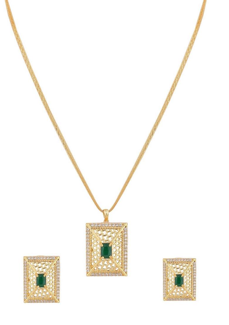 Green Cubic Zirconia Necklace Set