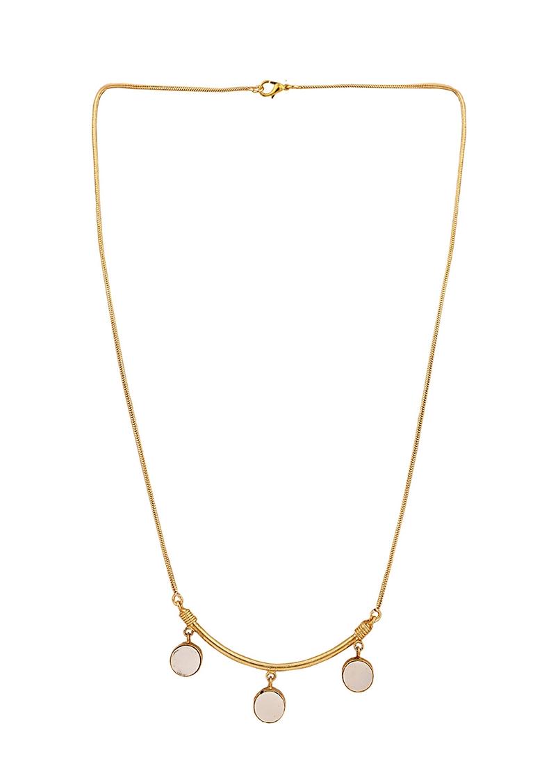 White Stone Studded Necklace Set