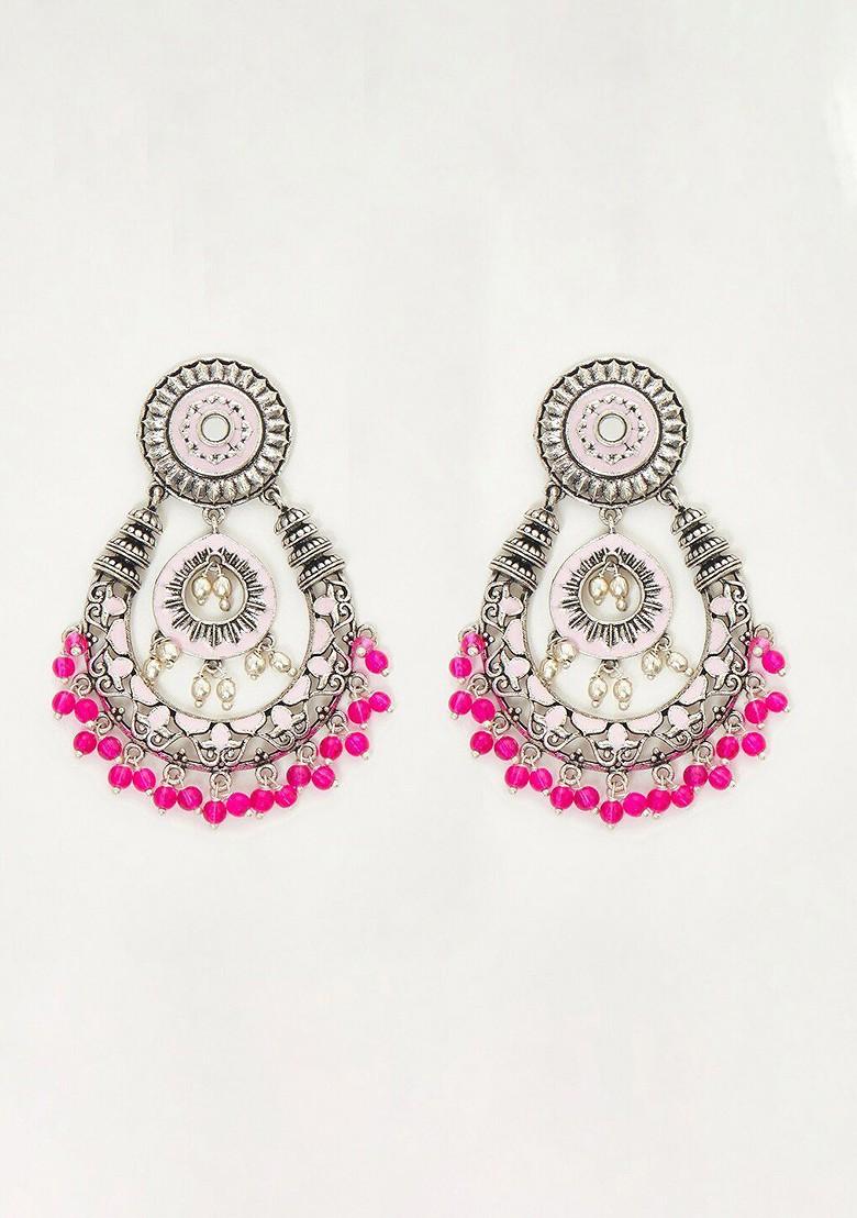 Silver Plated Oxidised Necklace Set