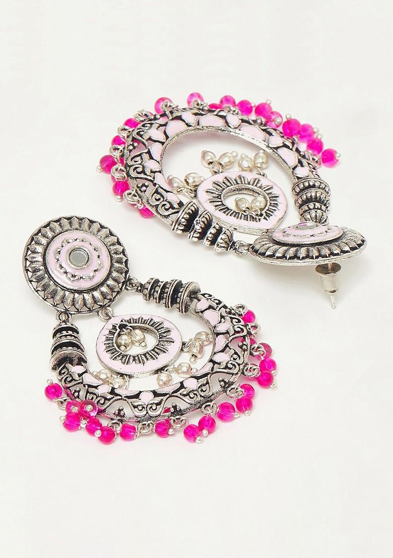 Silver Plated Oxidised Necklace Set