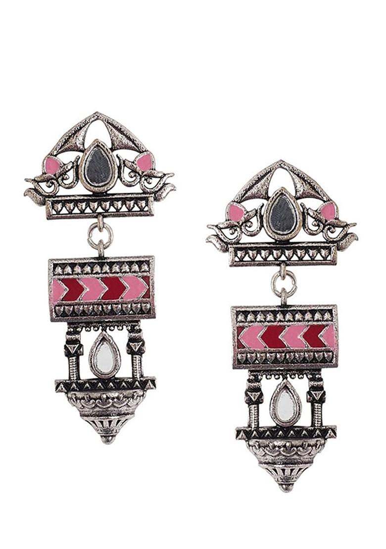 Silver Plated Oxidised Necklace Set