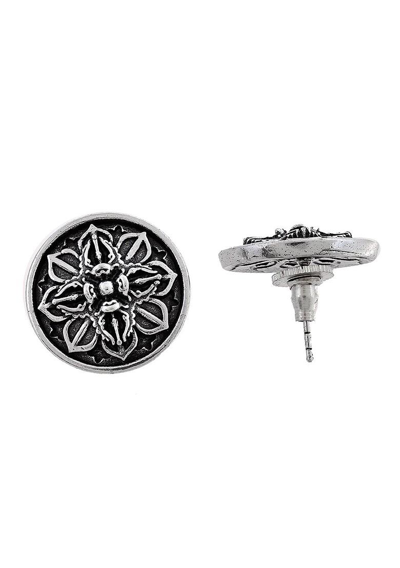 Silver Plated Oxidised Necklace Set