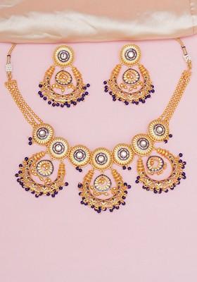 Gold Plated Bead Enamelled Necklace Set