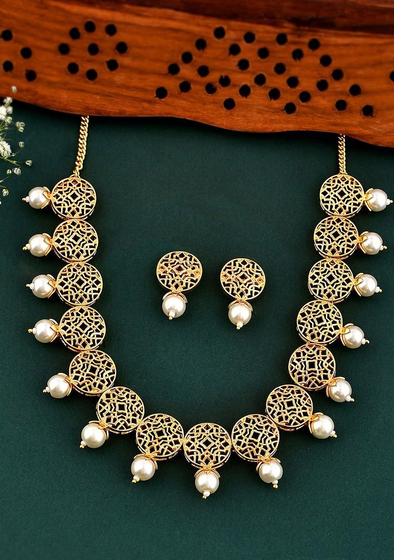 Gold Plated Bead Enamelled Necklace Set