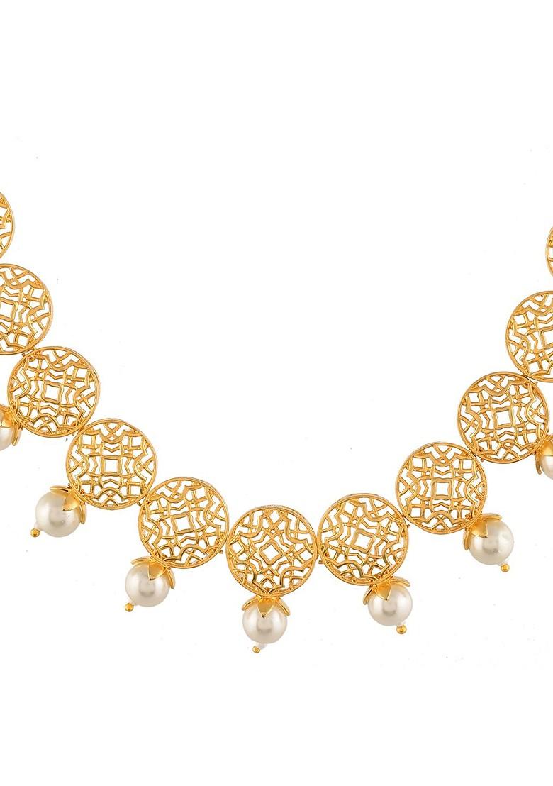 Gold Plated Bead Enamelled Necklace Set