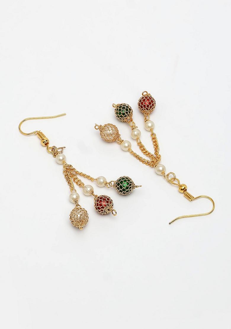 Multi Color Gold Plated Artificial Beads Jewellery Set