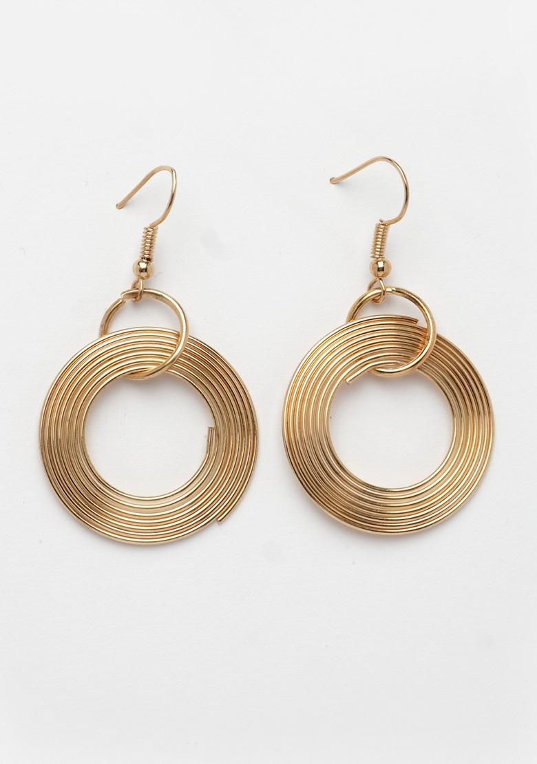 Gold Gold Plated Circular Shaped Jewellery Set