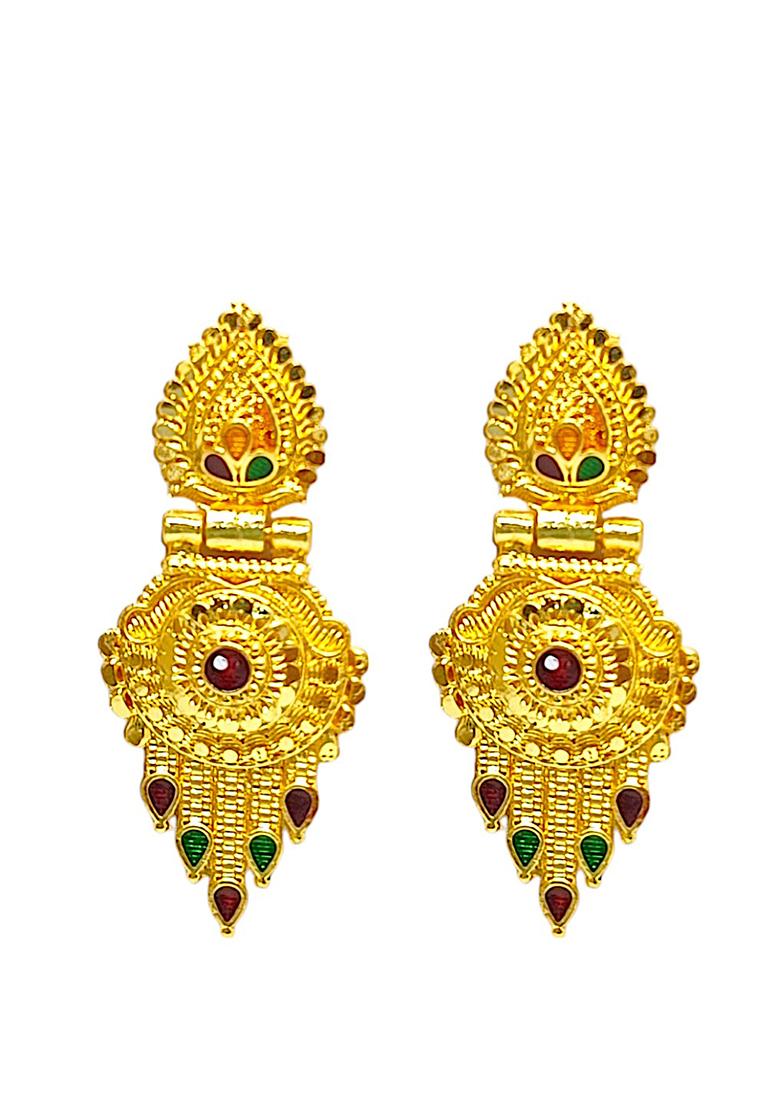 Gold Plated Meenakari Long Haaram Jewellery Set