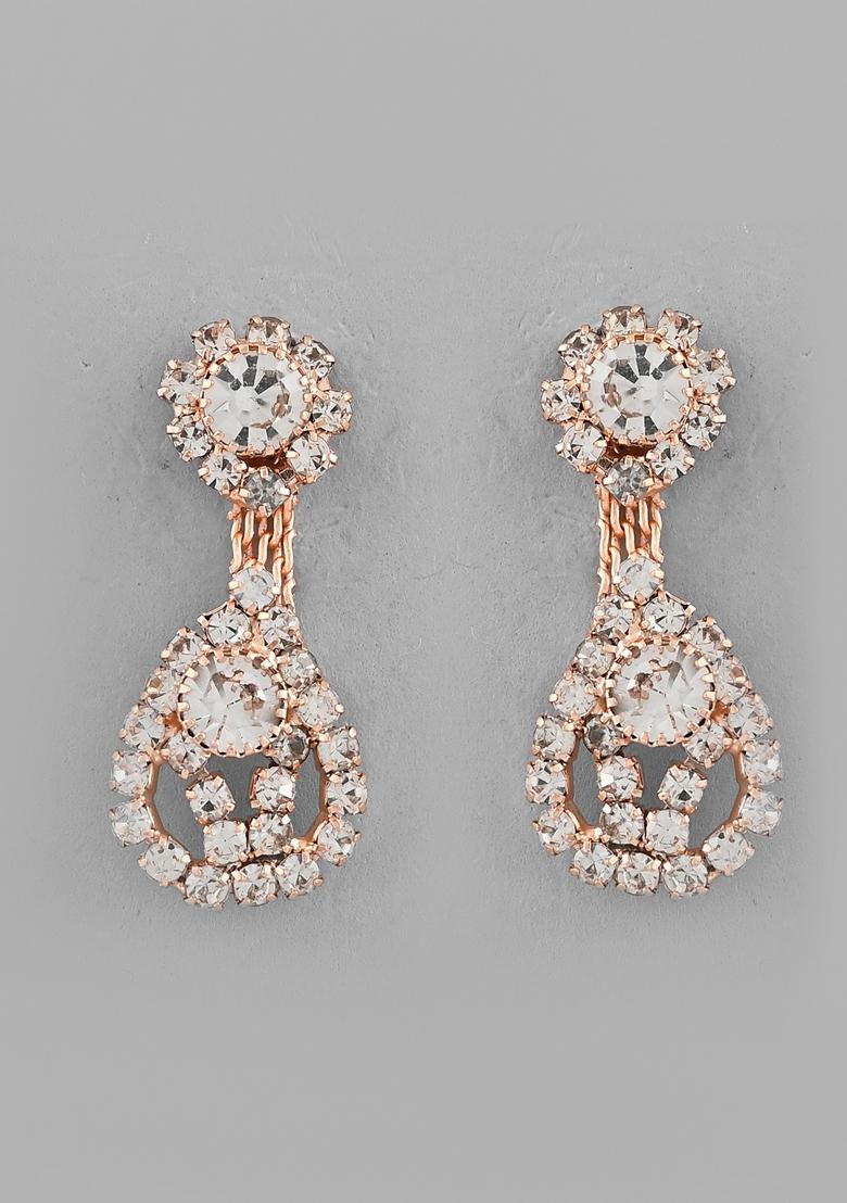 Gold Cz Stone Studded Plated Necklace Set