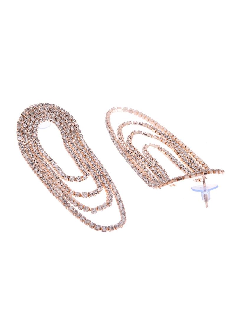 Gold Plated Stone Studded Necklace With Earrings Set