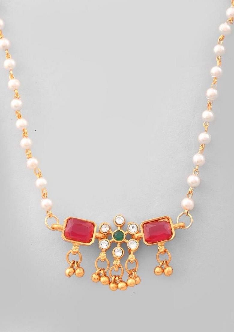 Gold Plated Traditional Flower Shaped Copper Necklace Set