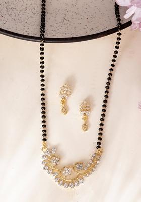 Gold Plated Stylish Ad Mangalsutra Set