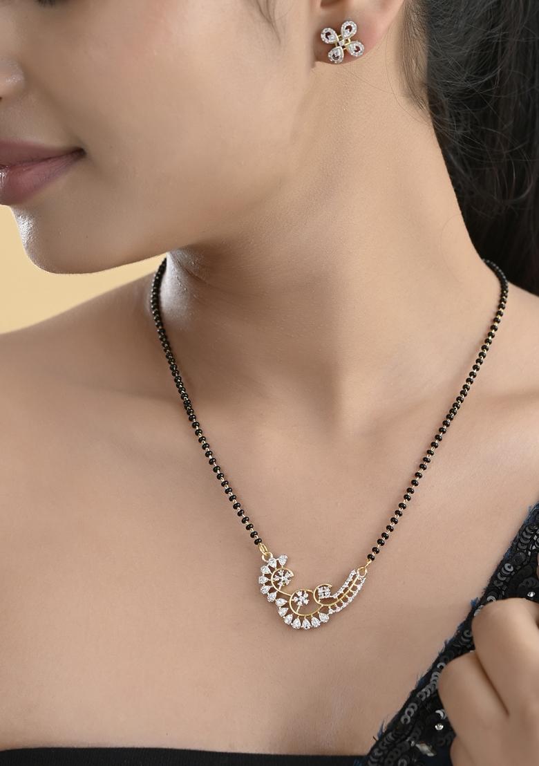 Gold Plated Stylish Ad Mangalsutra Set