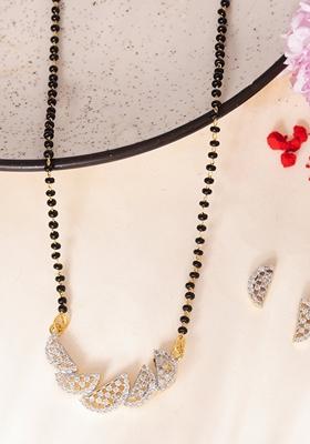 Gold Plated Semi Circle Shape Ad Mangalsutra Set