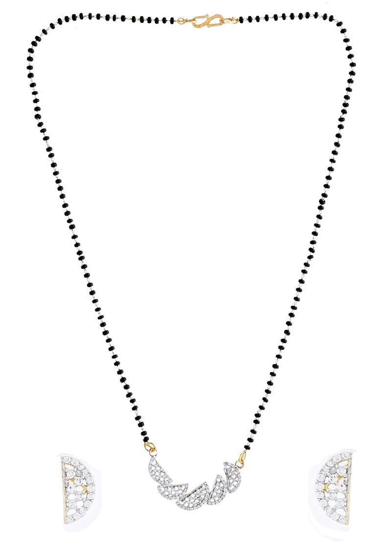 Gold Plated Semi Circle Shape Ad Mangalsutra Set