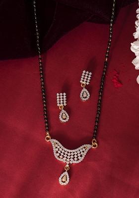 Gold Plated Designer Ad Mangalsutra Set