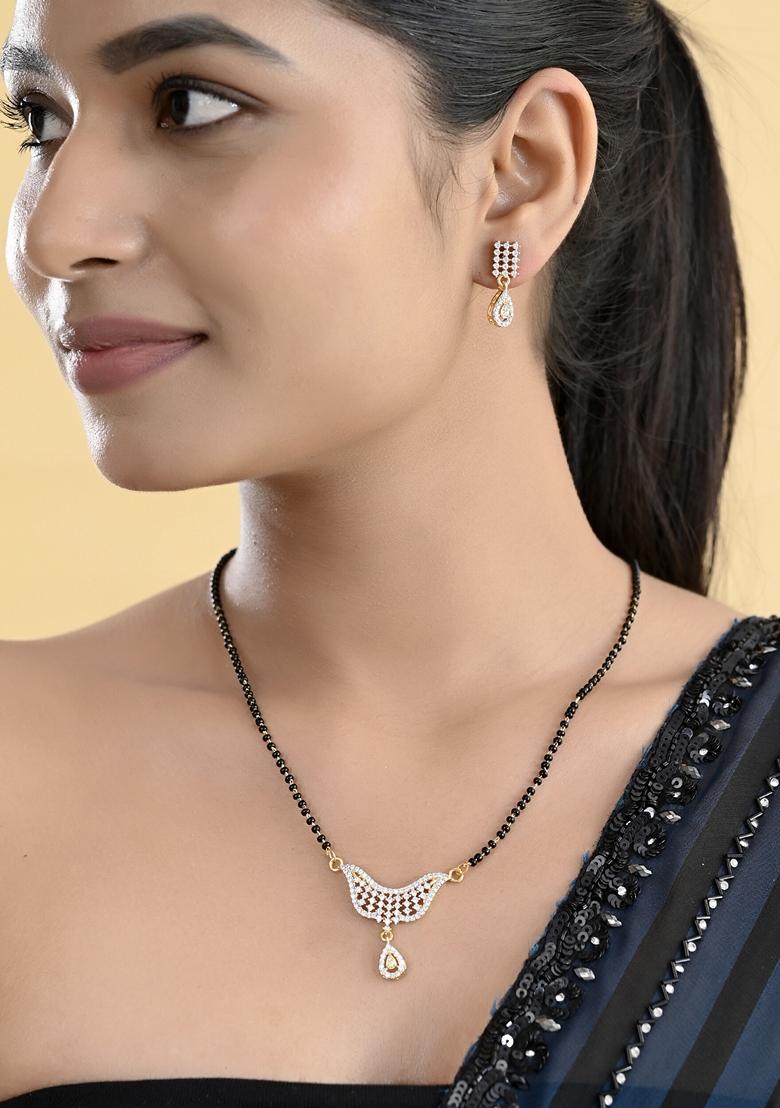 Gold Plated Designer Ad Mangalsutra Set