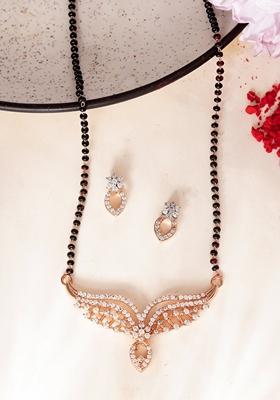 Rose Gold Rose Plated Elegent Ad Mangalsutra Set