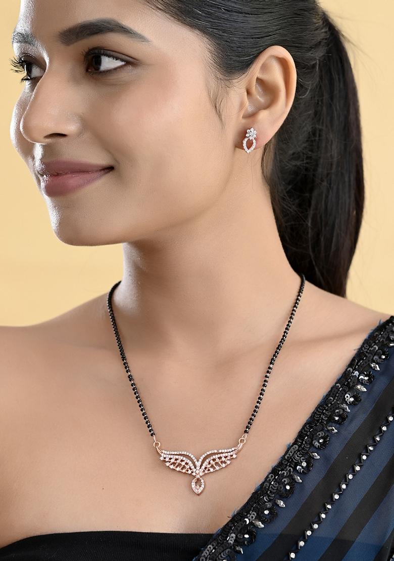 Rose Gold Rose Plated Elegent Ad Mangalsutra Set