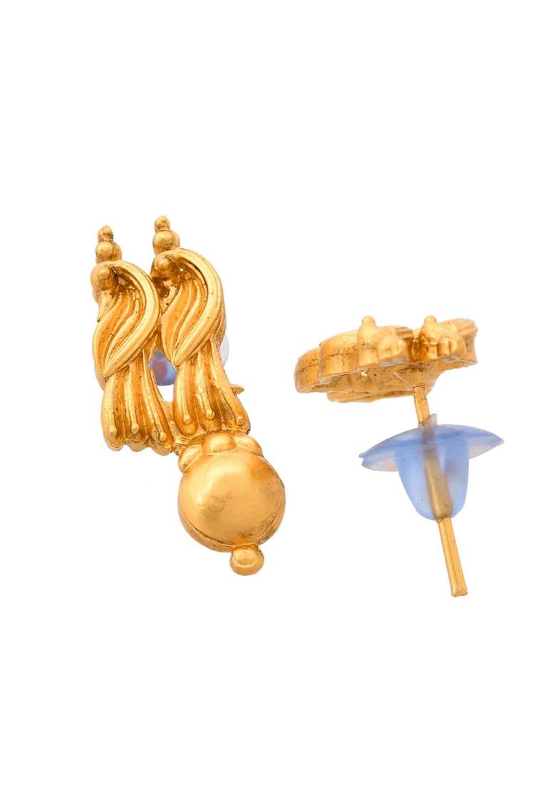 Gold Plated Designer Necklace With Earrings Set - Indya