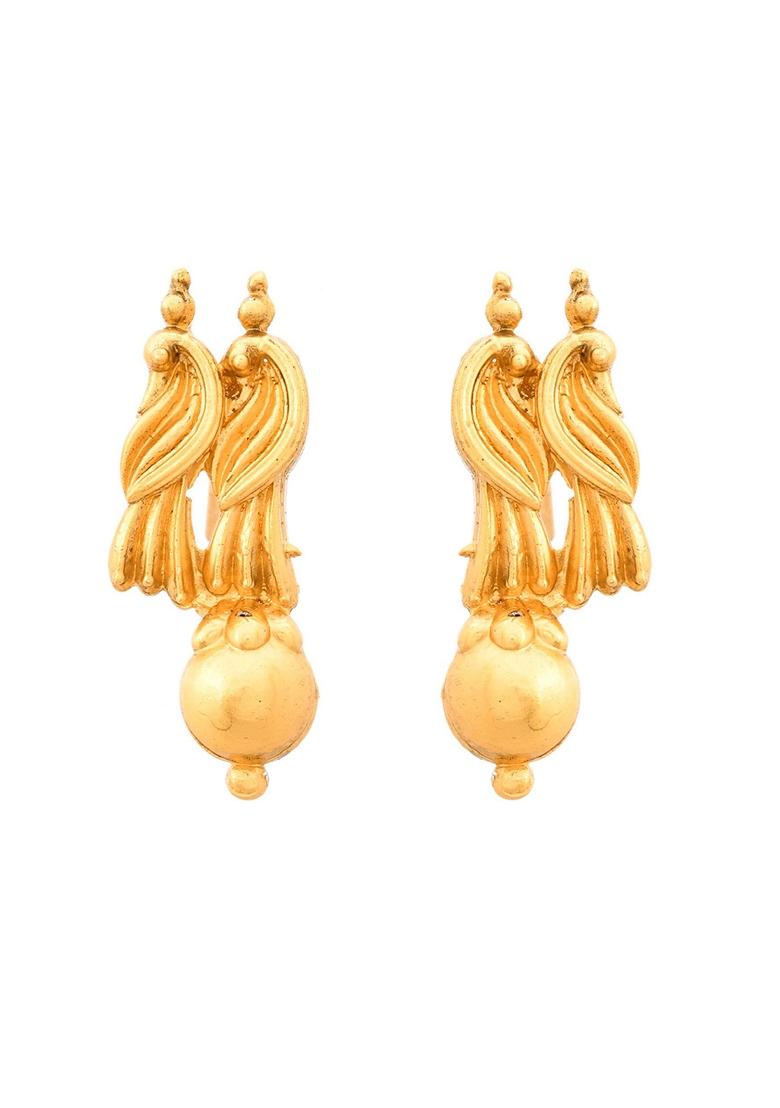 Gold Plated Designer Necklace With Earrings Set