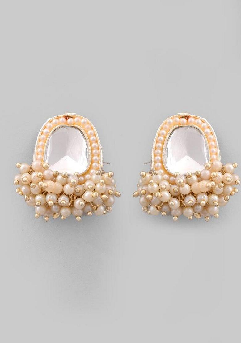 Gold Plated Kundan Studded Choker And Earrings Set