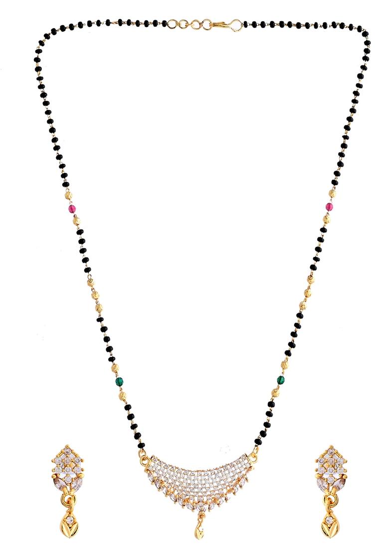Gold Plated Ad Stone Studded Mangalsutra Set