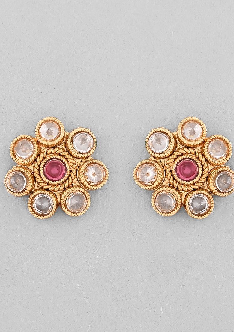 Gold Plated Designer Handcrafted Necklace With Earrings