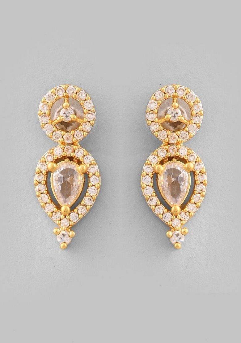 Gold Plated Ad Studded Necklace Set