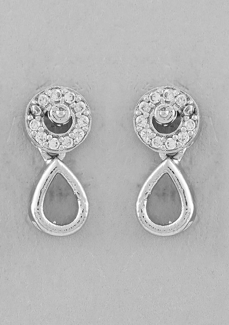 Silver Plated Ad Studded Designer Necklace Set